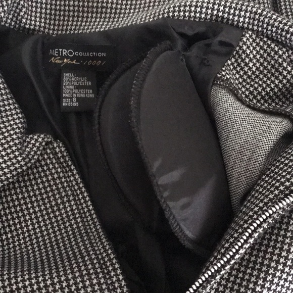 VTG 80's Houndstooth Knit Zip-Up Fitted Jacket Sz 8 - Picture 9 of 9